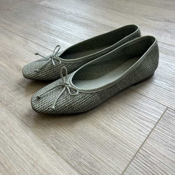 Schutz Leather & Raffia‎ Flats Dark Ivy Womens Size 8 NWOB - Picture 6 of 10